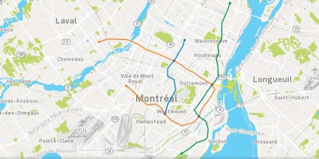 蒙特利尔地铁地图